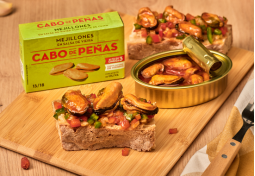 Mejillones en Salsa de Vieira con aceite de oliva 13/18, Caja de 24 Uds. de OL-120