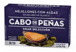 Mejillones con Algas en Escabeche Blanco 8/12, OL-120