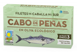 Filetes de Caballa del Sur en Aceite de Oliva Virgen Extra Ecológico, RR-90